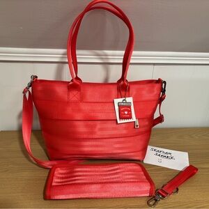 NWT Harvey’s Lava 3 Piece Bundle: Mini Tote, Clutch Wallet, Keychain